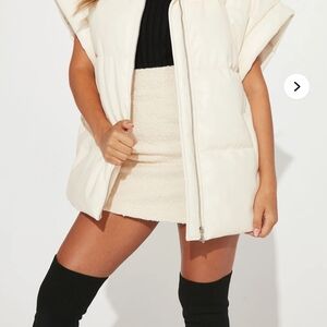 Fashion Nova Cream Puffer Jacket